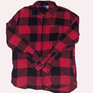 H&M Red and Black Buffalo Plaid Flannel Button Down Shirt